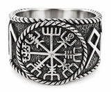 Ring Wikingerkompass Vegvisir, Gr. 54-74 (wiko 1) - Silber