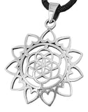 Blume des Lebens 203 mit Schlangenkette- Silber
