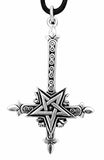 Kettenanhänger Kreuz & Pentagramm aus 925 Silber | Unisex Nr.133 mit Korbkette