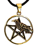 Anhänger 161 Pentagramm mit Rabe - Bronze