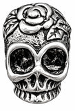 Bartperle Totenkopf 6mm - Edelstahl
