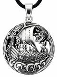Wikinger-Schiff 386 mit Schlangenkette - Silber