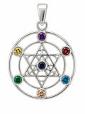 416 Metatrons Würfel mit Silberkette - Silber Chakra Stein Steine