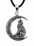 Wolf im Mond 355 mit Schlangenkette - Silber