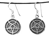 Ohrring 23 Baphomet Pentagramm - Silber