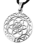Blume des Lebens 204 mit Schlangenkette - Silber