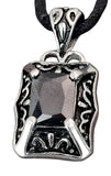 Anhänger 124 schwarzer Stein - Edelstahl