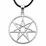 Heptagramm Anhänger 465 mit Schlangenkette - Silber