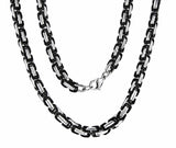 Königskette 4,5 mm - schwarz-silbern - Edelstahl