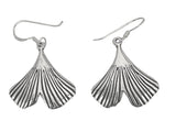 Ohrring 16 Ginkgo Blatt - Silber