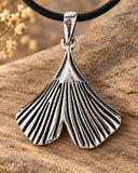 Ginkgo-Blatt 261 mit Schlangenkette - Silber