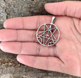 Pentagramm 56 mit Schlangenkette - Silber
