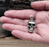 Totenkopf 179 mit Korbkette - Silber
