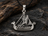 Wikinger-Schiff 240 mit Schlangenkette - Silber