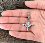 Kettenanhänger Kreuz & Pentagramm aus 925 Silber | Unisex Nr.134 mit Schlangenkette