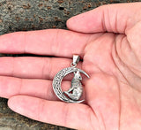 Wolf im Mond 355 mit Schlangenkette - Silber