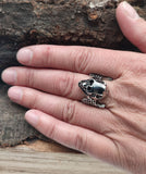 Ring Totenkopf Gr. 56-72 - gewölbt - Edelstahl