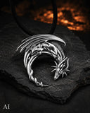 Drache 315 mit Schlangenkette - Silber