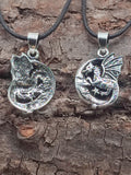 Anhänger 469 Drache im Mond - Silber