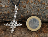 Kettenanhänger Kreuz & Pentagramm aus 925 Silber | Unisex Nr.134 mit Schlangenkette