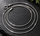 Schlangenkette 1 mm - hell - Silber