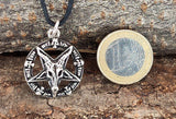 Pentagramm 253 mit Korbkette - Silber