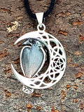 Rabe im Mond 392 mit Schlangenkette - Silber