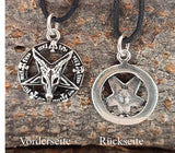 Pentagramm 253 mit Korbkette - Silber