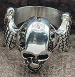 Ring Totenkopf Gr. 56-72 - gewölbt - Edelstahl