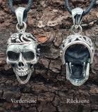 Totenkopf 179 mit Korbkette - Silber