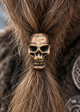 Bartperle Totenkopf 6 mm - Bronze
