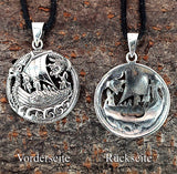Wikinger-Schiff 386 mit Schlangenkette - Silber