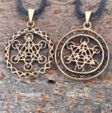 Anhänger 163 Metatrons Würfel - Bronze