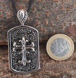 Kreuz 13 mit Panzerkette - Edelstahl