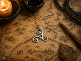 Triskele 162 mit Schlangenkette - Silber