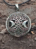 Anhänger 457 Lebensbaum mit Triple Goddess - Silber