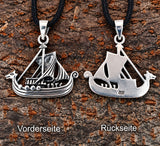 Wikinger-Schiff 240 mit Schlangenkette - Silber