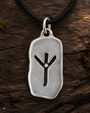 Rune Algiz 155 mit Schlangenkette - Silber