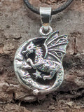 Anhänger 469 Drache im Mond - Silber