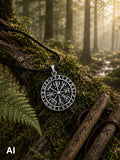 Anhänger 285 Wikinger Kompass - Silber