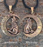 Anhänger 156 Wolf im Mond - Bronze