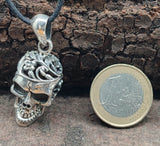 Totenkopf 179 mit Korbkette - Silber