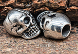 Bartperle Totenkopf 4mm - Edelstahl