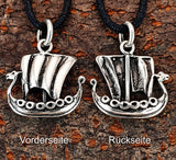 Wikinger-Schiff 317 mit Schlangenkette - Silber