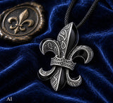 Fleur-de-Lis 14 mit Panzerkette - Edelstahl