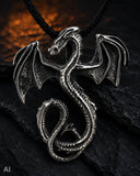 Drache 235 mit Schlangenkette - Silber
