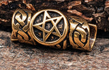 Bartperle Pentagramm - Bronze
