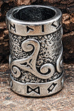 Bartperle Triskele 7mm - Edelstahl