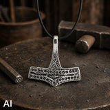 Thorshammer 76 mit Korbkette - Silber