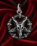 Pentagramm 253 mit Korbkette - Silber